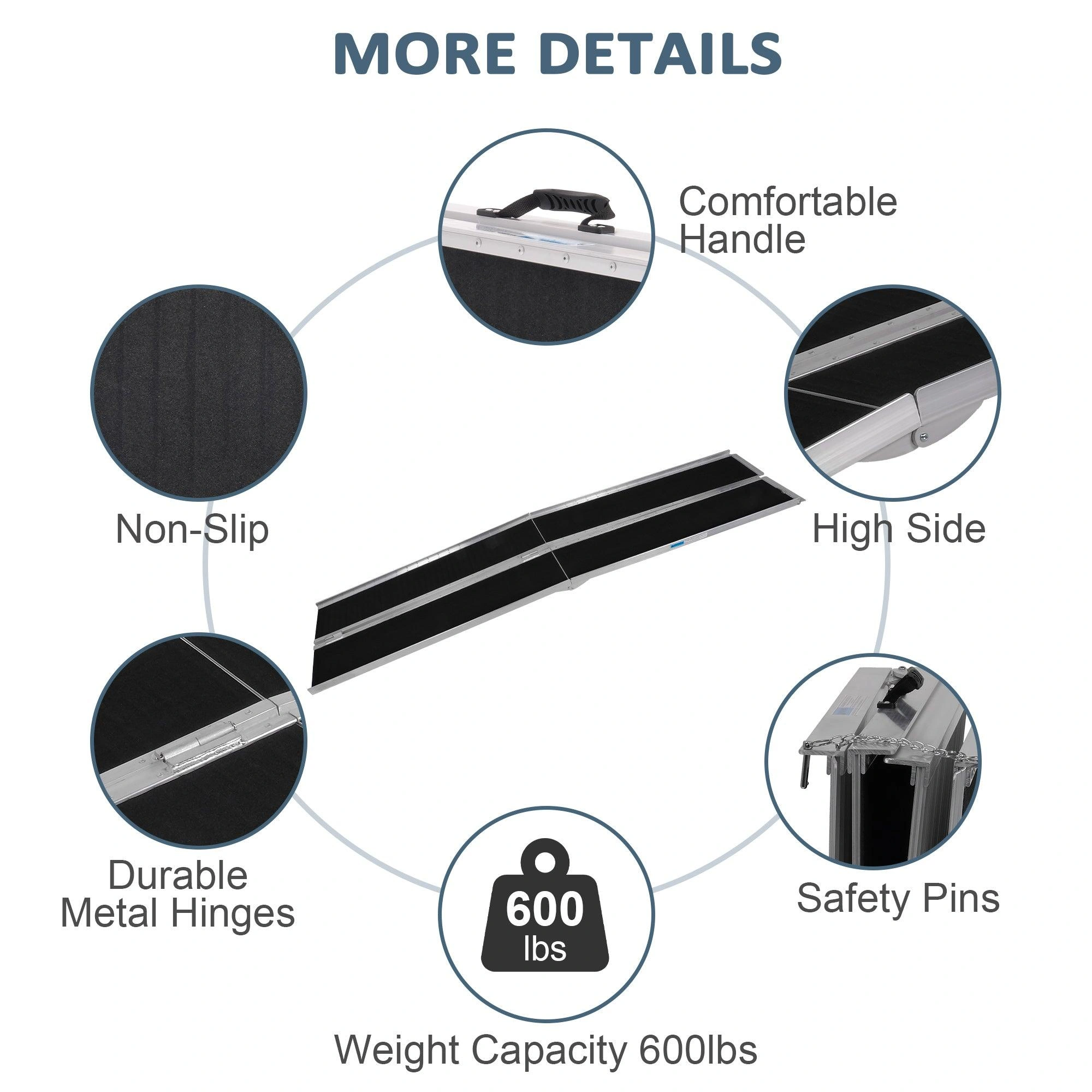 Foldable Aluminum Ramp Easy Access for Wheelchairs & Scooters