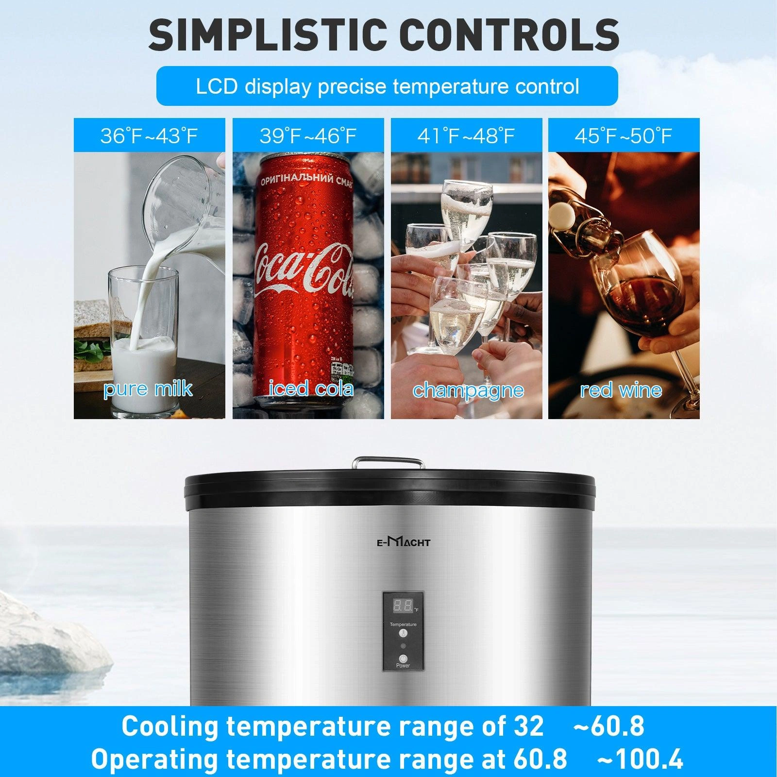 Chilled Drinks Station: 1.8 Cu.ft Fridge with Wheels & Display